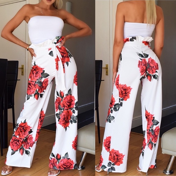 Pants - LAST ONE!  Tamsin Floral Pleated Trousers